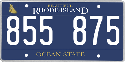 RI license plate 855875