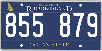 RI license plate 855879