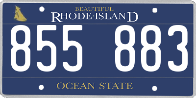 RI license plate 855883