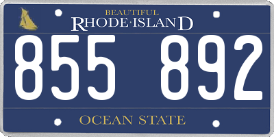 RI license plate 855892