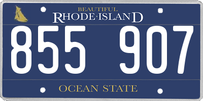 RI license plate 855907