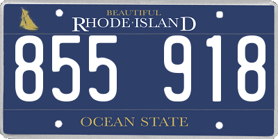 RI license plate 855918