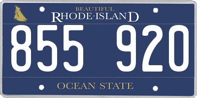 RI license plate 855920