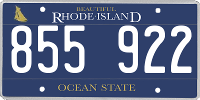 RI license plate 855922