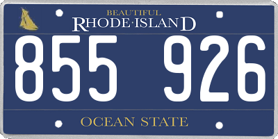 RI license plate 855926