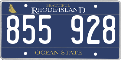 RI license plate 855928