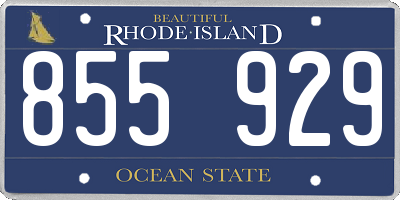 RI license plate 855929