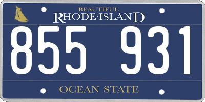RI license plate 855931