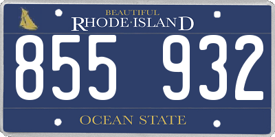 RI license plate 855932