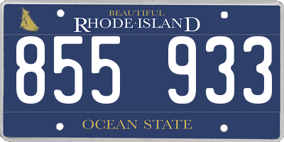 RI license plate 855933