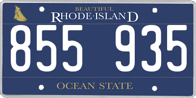 RI license plate 855935