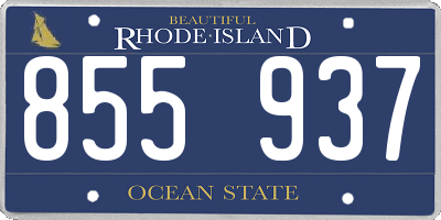 RI license plate 855937