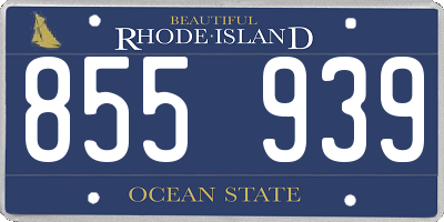 RI license plate 855939