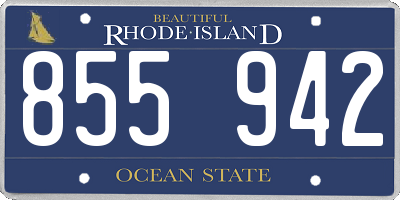 RI license plate 855942