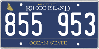 RI license plate 855953