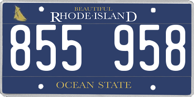 RI license plate 855958