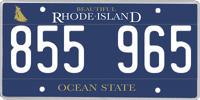 RI license plate 855965