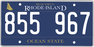 RI license plate 855967