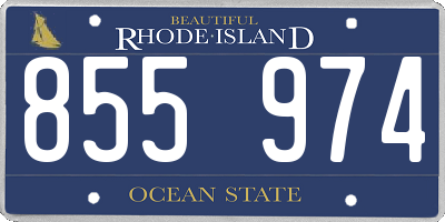 RI license plate 855974