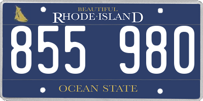 RI license plate 855980