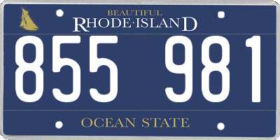 RI license plate 855981