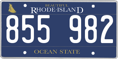 RI license plate 855982