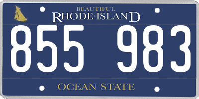 RI license plate 855983