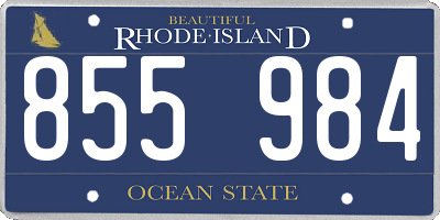 RI license plate 855984