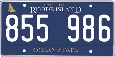 RI license plate 855986