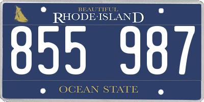 RI license plate 855987