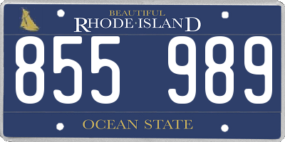 RI license plate 855989