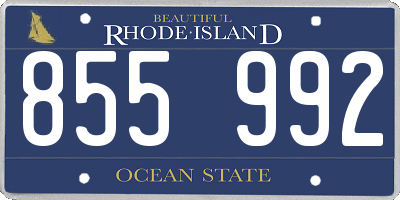 RI license plate 855992
