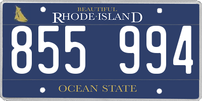 RI license plate 855994
