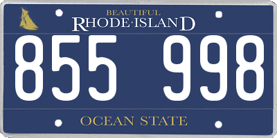 RI license plate 855998