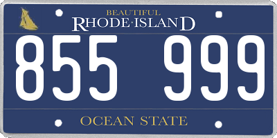 RI license plate 855999