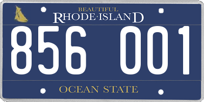 RI license plate 856001