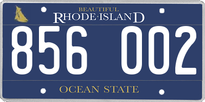 RI license plate 856002