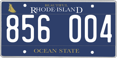 RI license plate 856004
