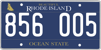 RI license plate 856005