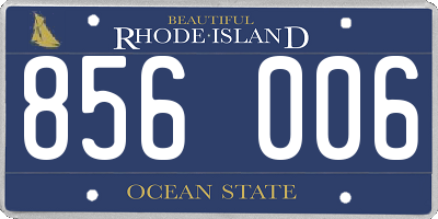 RI license plate 856006