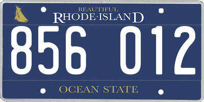 RI license plate 856012