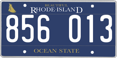 RI license plate 856013
