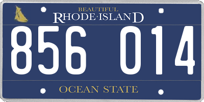 RI license plate 856014