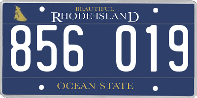 RI license plate 856019