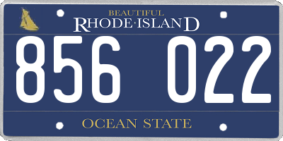 RI license plate 856022