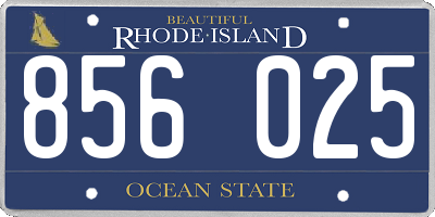 RI license plate 856025