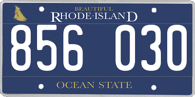 RI license plate 856030