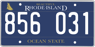 RI license plate 856031