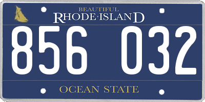 RI license plate 856032