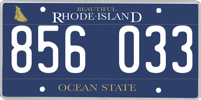 RI license plate 856033